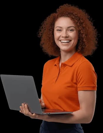 Imagem de uma pessoa segurando um notebook